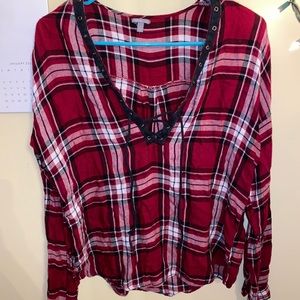 Charlotte Russe Plaid Top